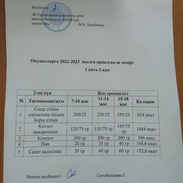 1-апта, 2-күн